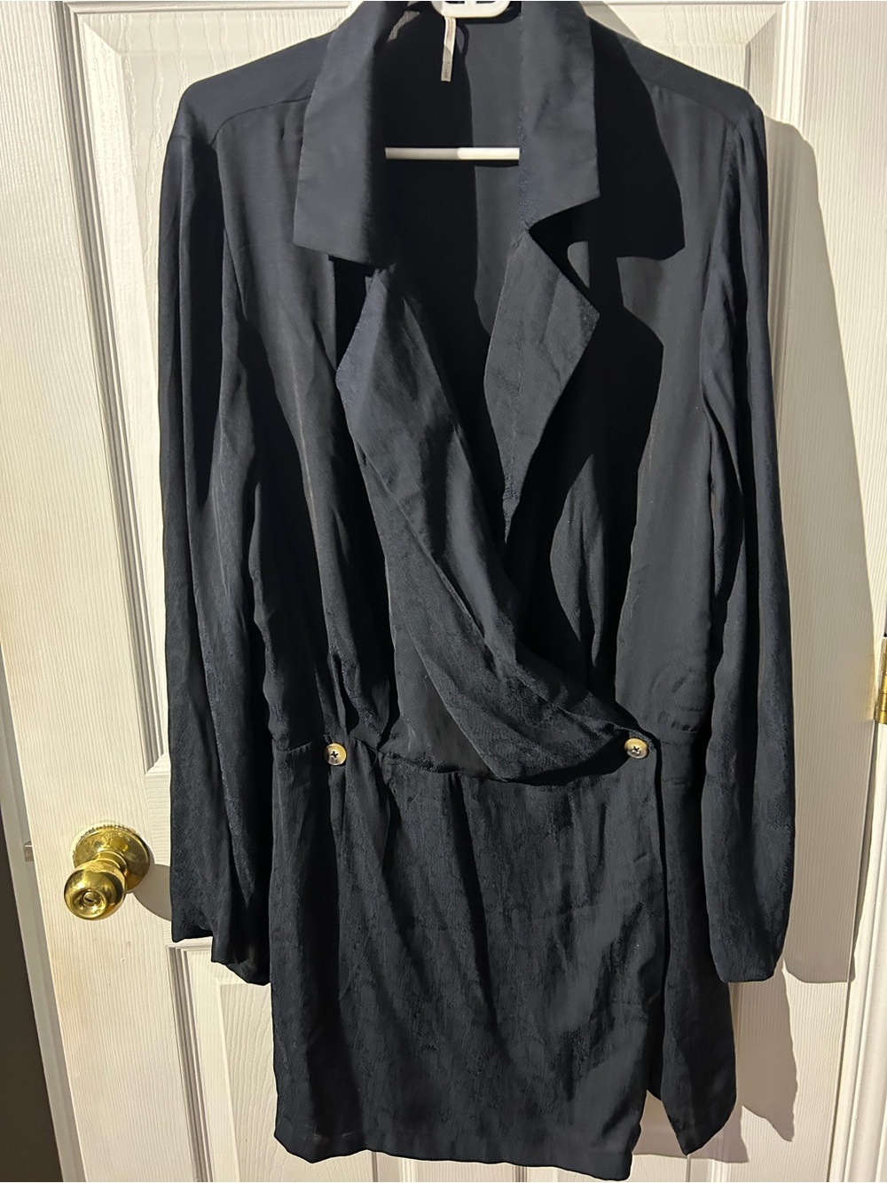 Free People Black Mini Dress with Wrap Front